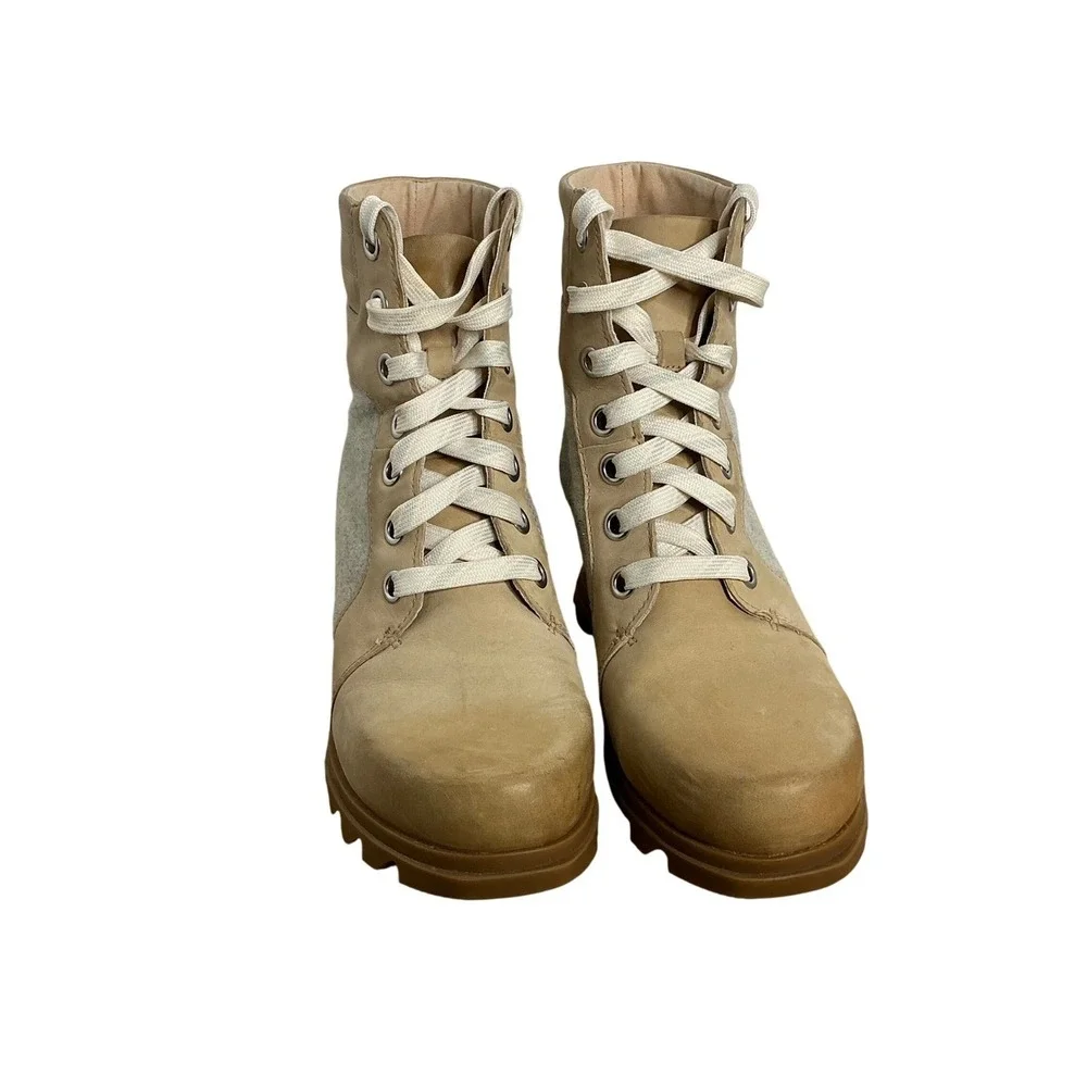 Sorel Women's Waterproof Wedge Lace Up‎ Boots Felt Suede Winter Size 9.5
